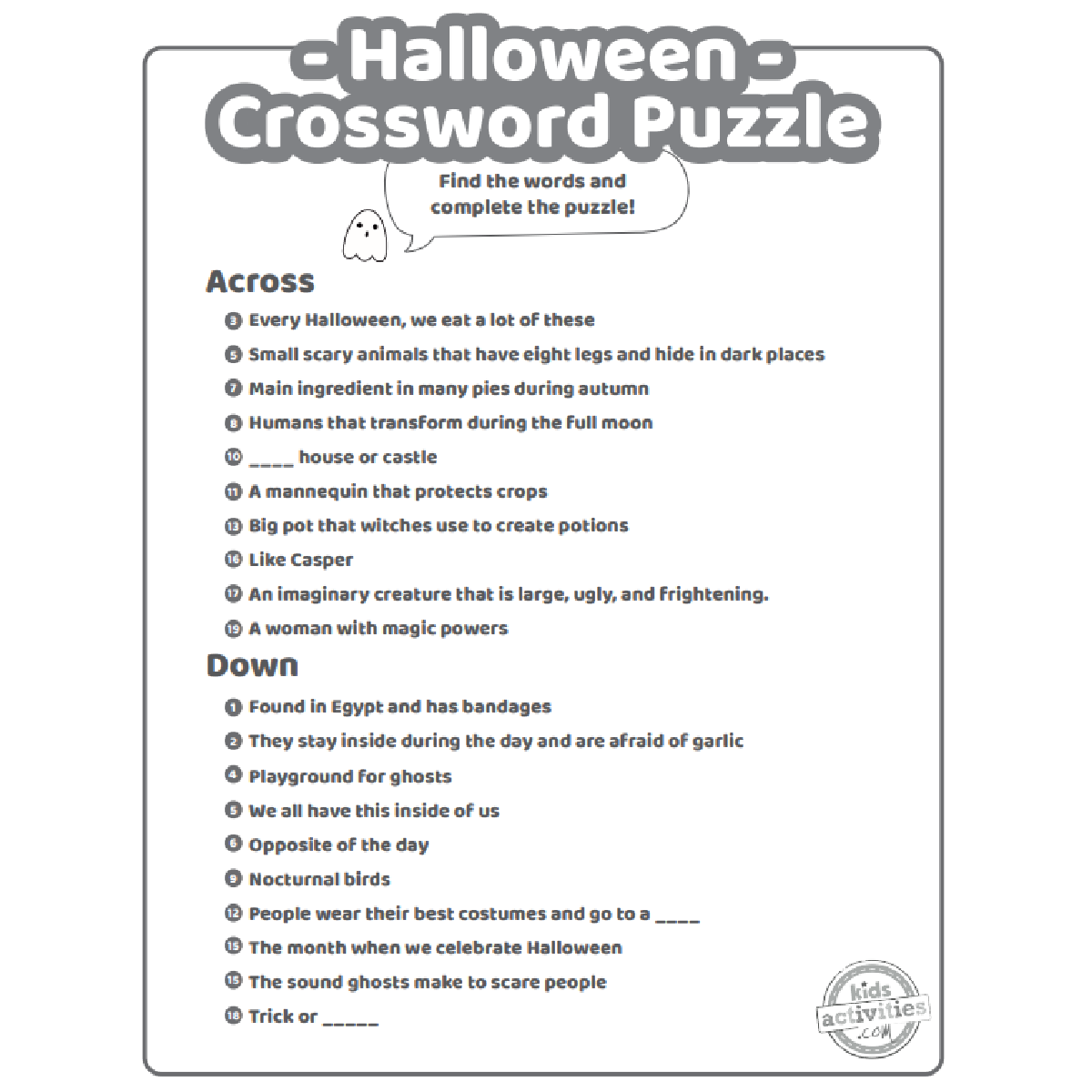 Free Crossword Puzzles Printables For Students Free Crossword Puzzles Printables For Students