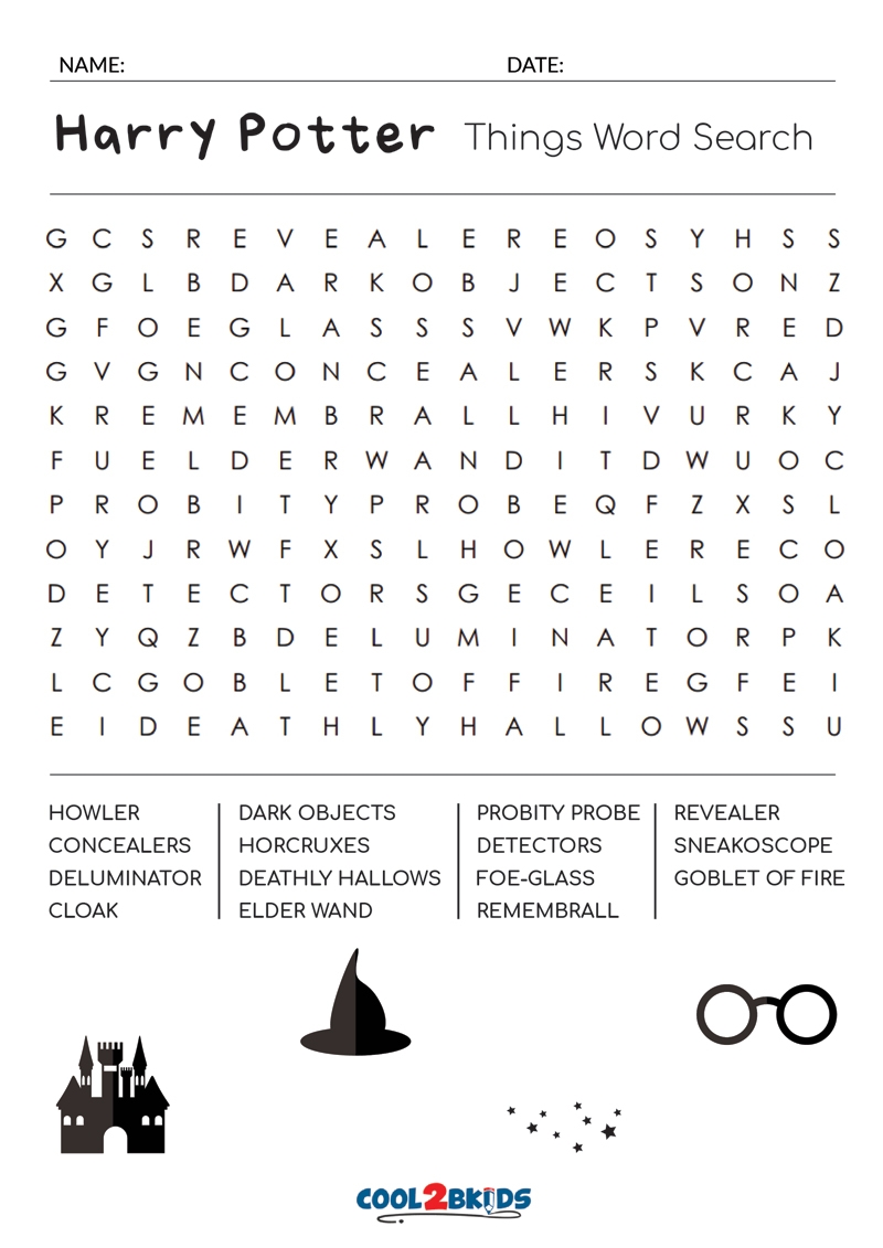 Printable Harry Potter Word Search Cool2bKids Printable Harry Potter Word Search Cool2bKids