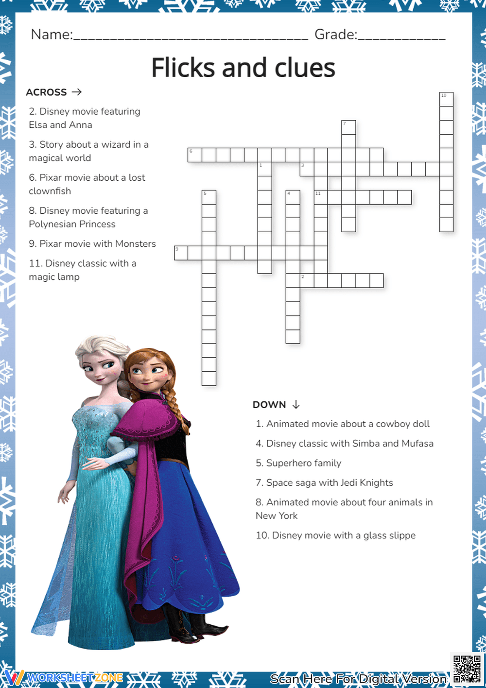 Free Printable Movie Themed Crossword Puzzles