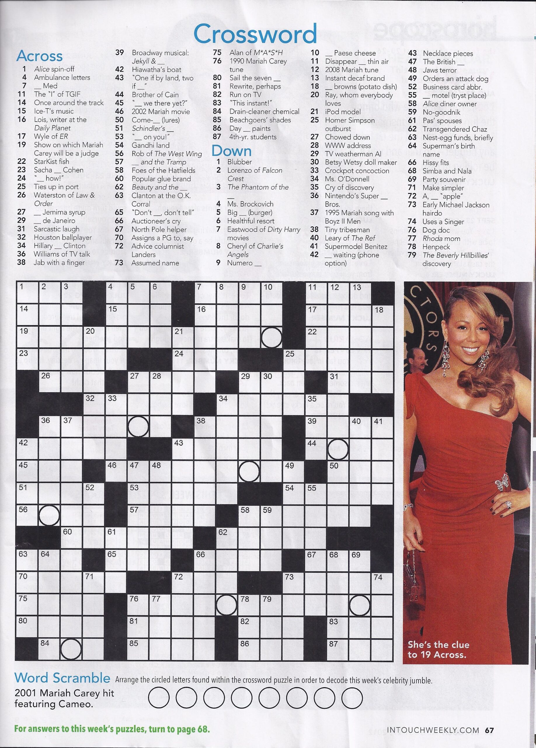 Printable People Magazine Crossword Puzzles Printable