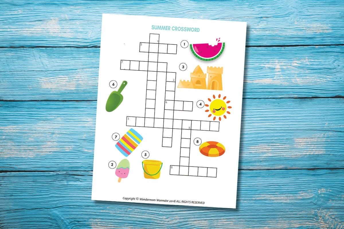 Printable Summer Holiday Themed Crosswords