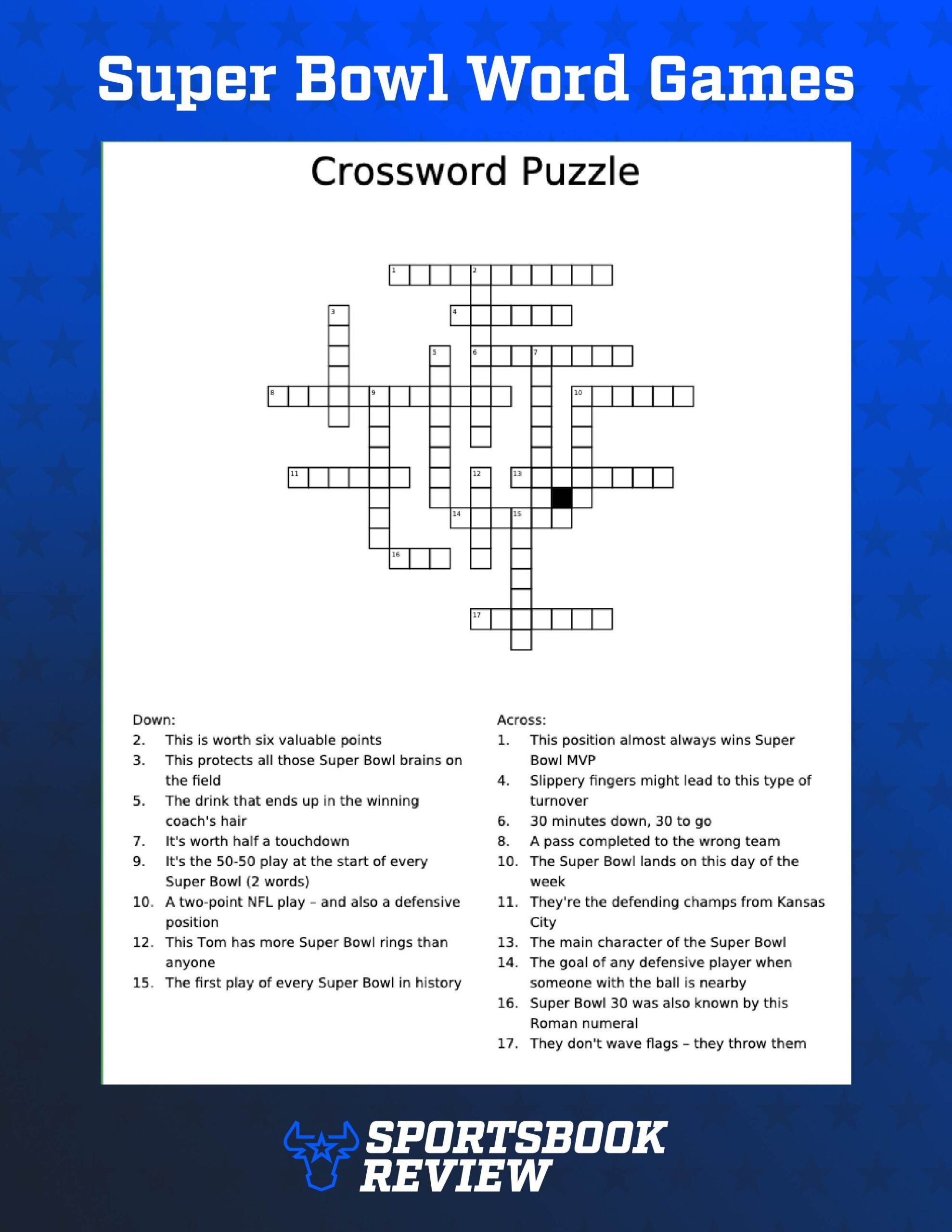 Printable Super Bowl Word Games Download Our Free SB60 Crossword Puzzle Word Search