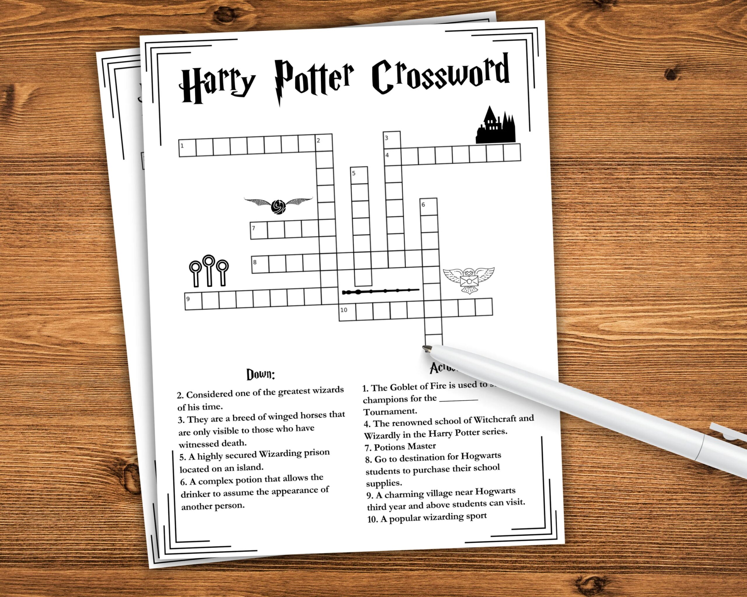 Harry Potter Crossword Puzzle Printable Harry Potter Crossword Puzzle Printable