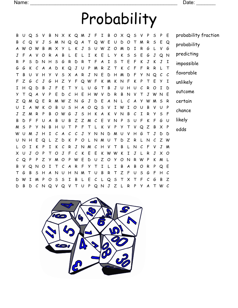 Probability Word Search WordMint