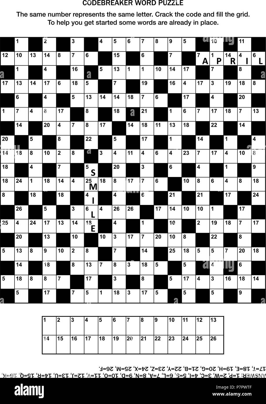 Puzzle Page With Codebreaker codeword Code Cracker Word Game Or Crossword Puzzle General Knowledge Some Words Already In Place Medium Level Stock Vector Image Art Alamy Puzzle Page With Codebreaker codeword Code Cracker Word Game Or Crossword Puzzle General Knowledge Some Words Already In Place Medium Level Stock Vector Image Art Alamy