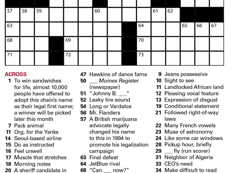 Puzzles Printable Crossword Issue August 25 2023 The Week