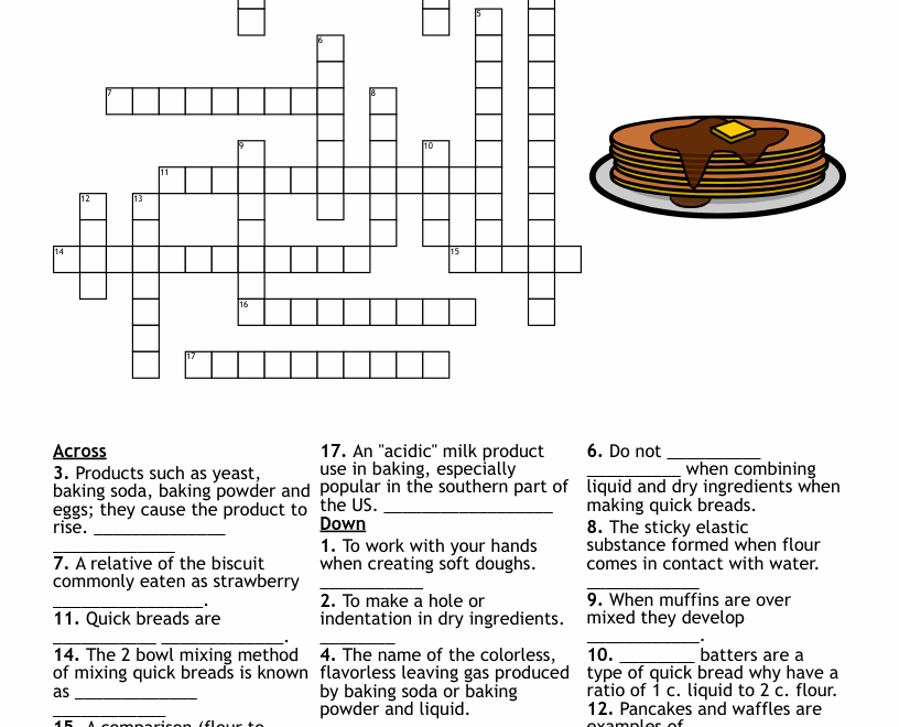 Quick Breads Crossword Puzzle WordMint