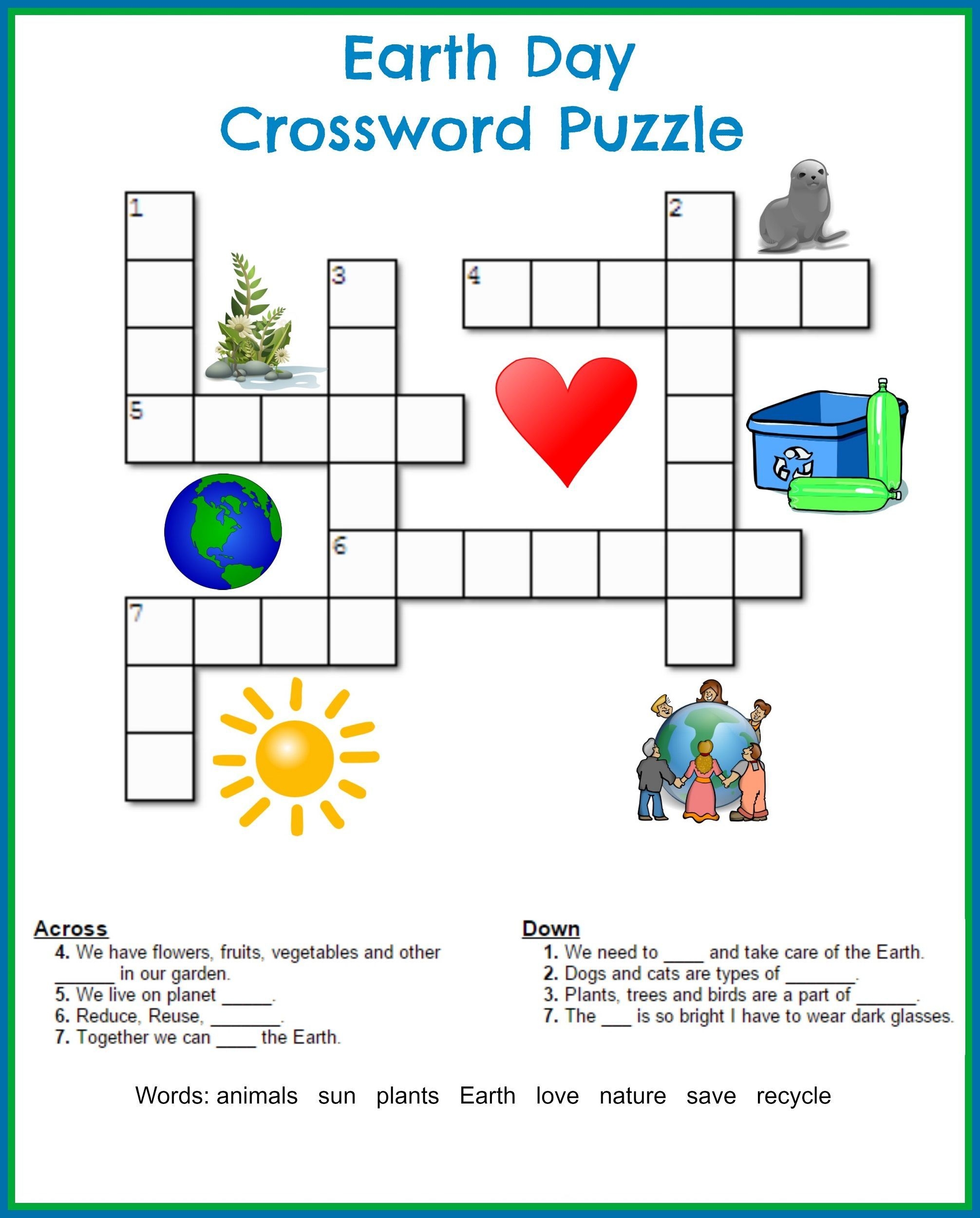 Recycling Crossword Puzzle Printable Recycling Crossword Puzzle Printable