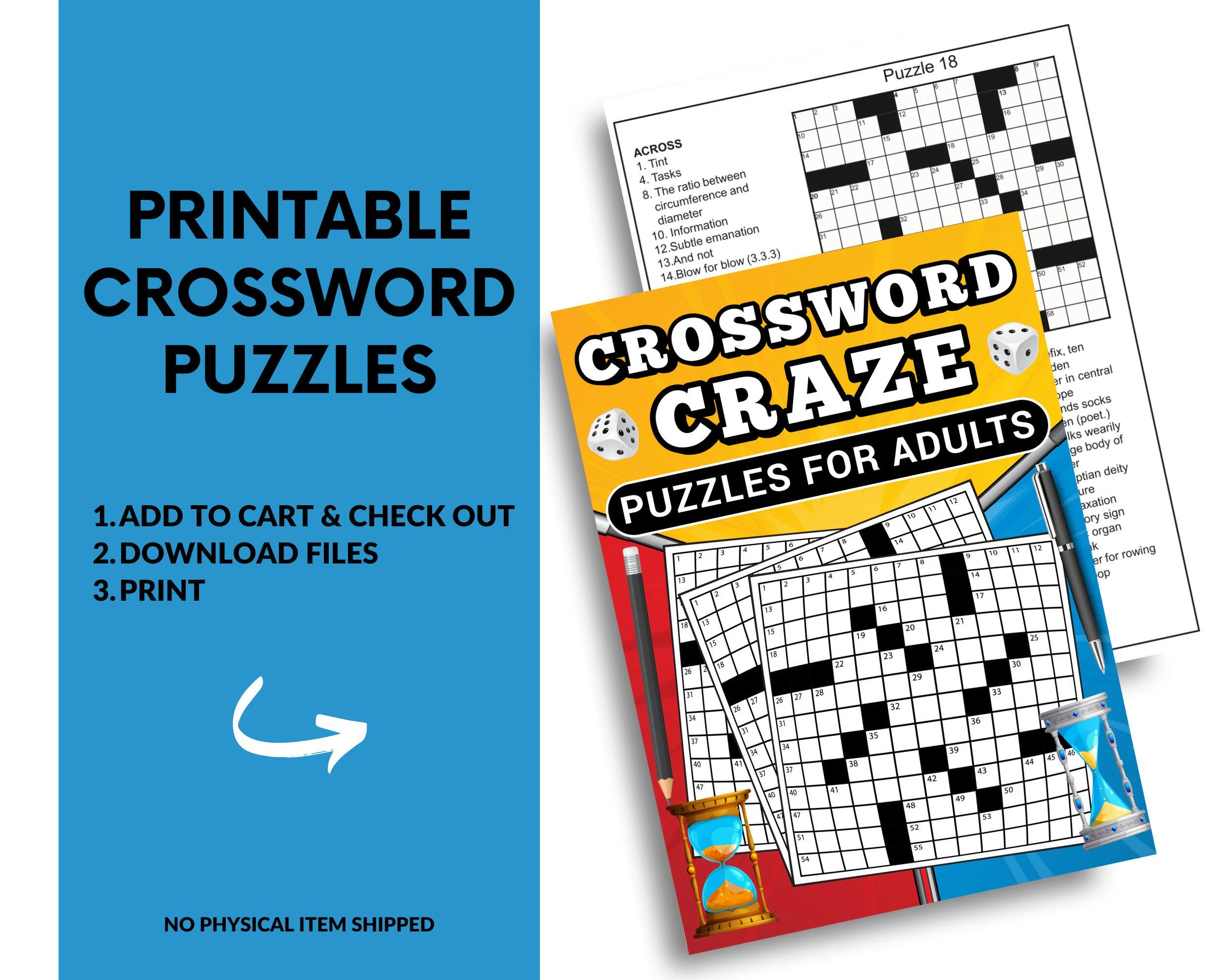 Relaxing Crossword Puzzles For Adults Large Print Etsy Relaxing Crossword Puzzles For Adults Large Print Etsy