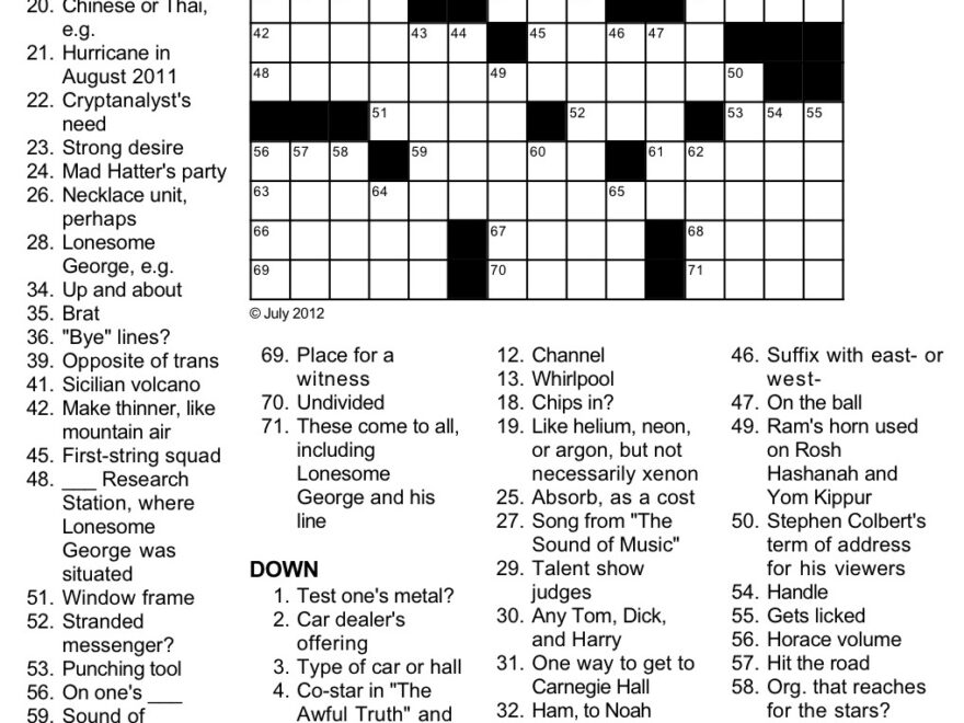 RIP Science Tribute Crossword Puzzle By George Barany