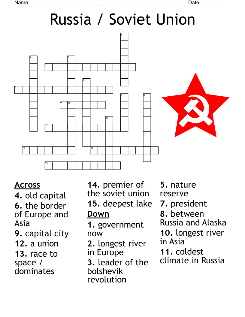 Russia Soviet Union Crossword WordMint Russia Soviet Union Crossword WordMint