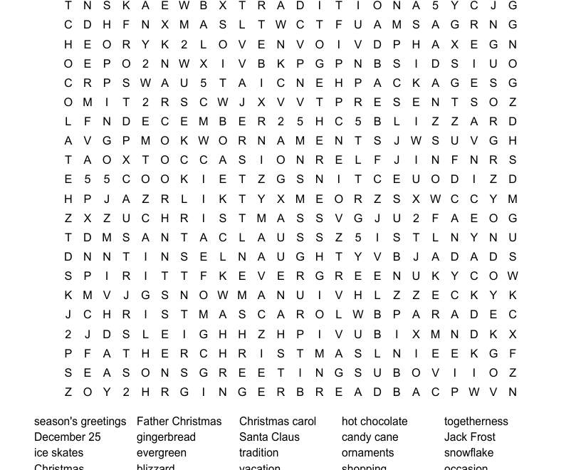 Santa s Workshop Hard Word Search WordMint
