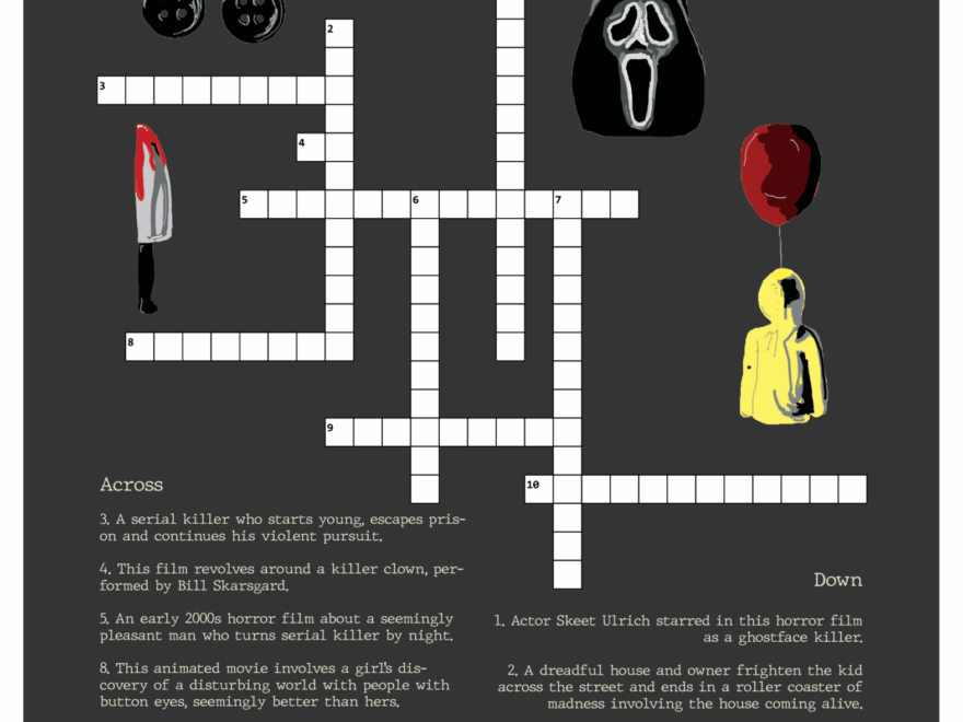 Scary Movies Crossword Drops Of Ink