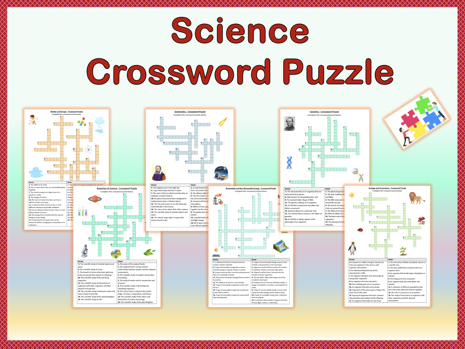 Science Crossword Puzzle Worksheets Bundle No Prep Printables Teaching Resources Science Crossword Puzzle Worksheets Bundle No Prep Printables Teaching Resources