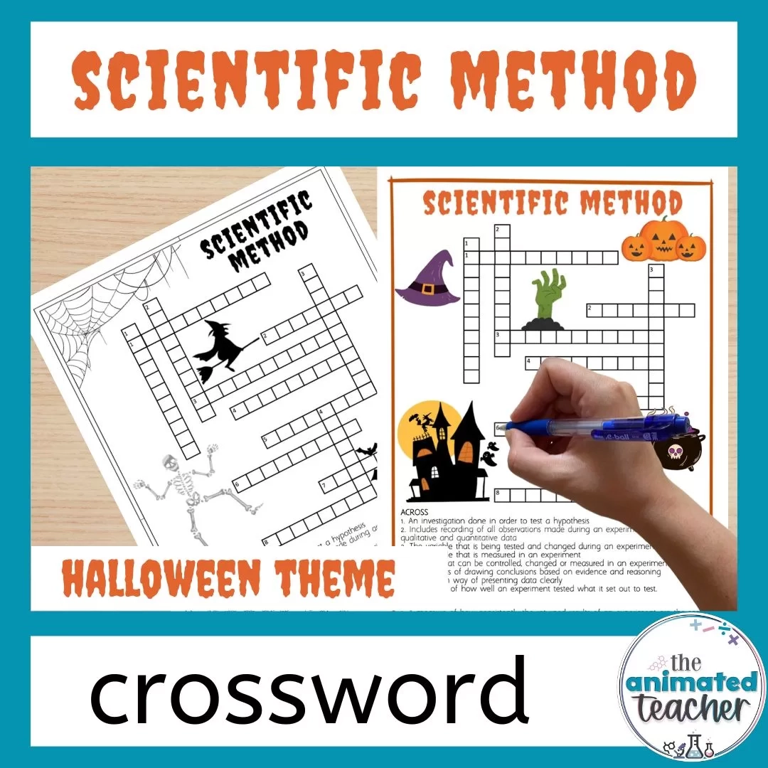 Science Halloween Crossword Scientific Method Printable With Answers