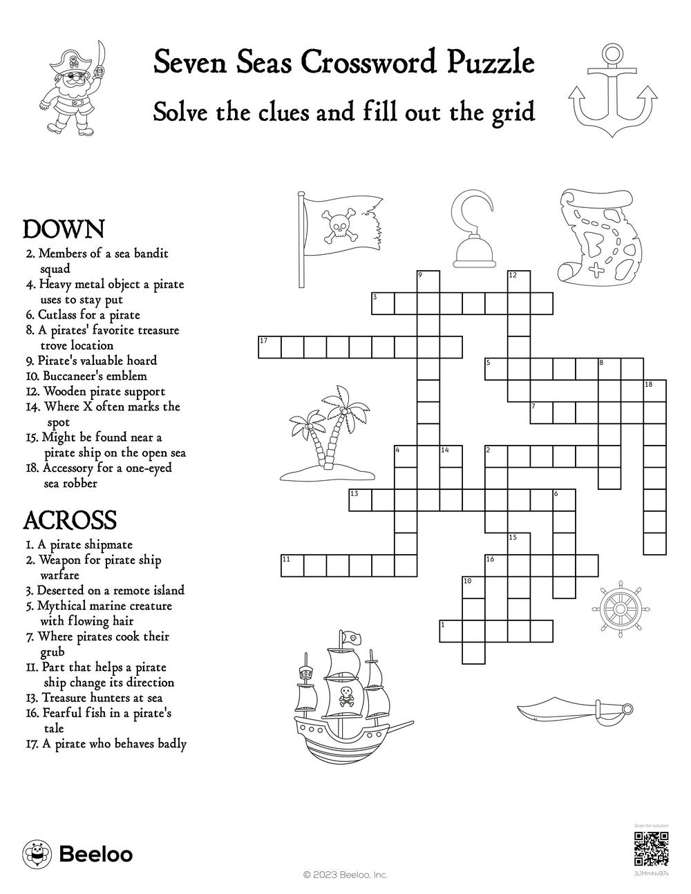 Seven Seas Crossword Puzzle Beeloo Printable Crafts And Activities For Kids Seven Seas Crossword Puzzle Beeloo Printable Crafts And Activities For Kids
