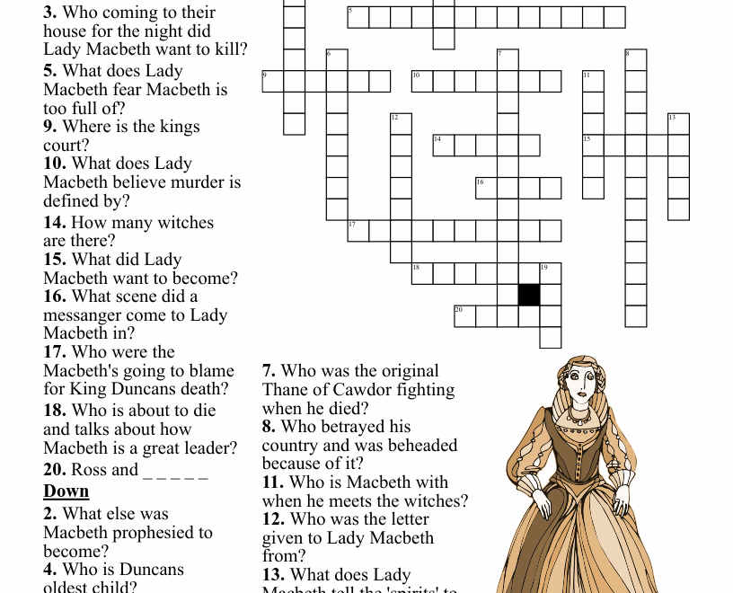 Shakespeare Macbeth Act I Crossword WordMint