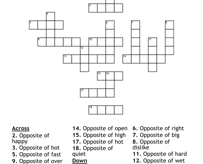 Sheet For Kids Easy Crossword WordMint