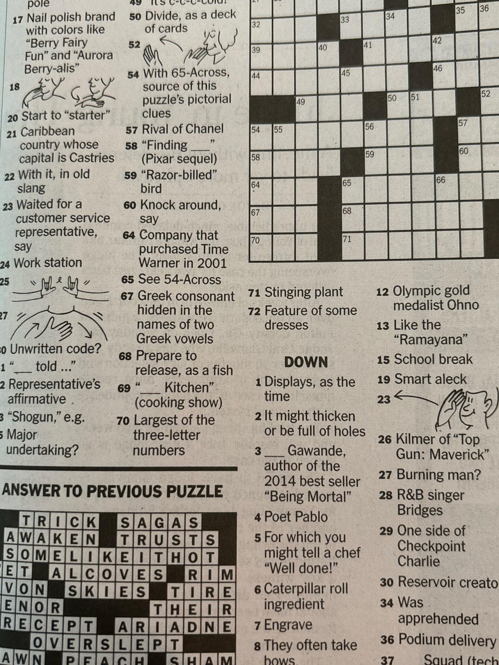 Sign Language Clues In Today s NYT Crossword R mildlyinteresting Sign Language Clues In Today s NYT Crossword R mildlyinteresting