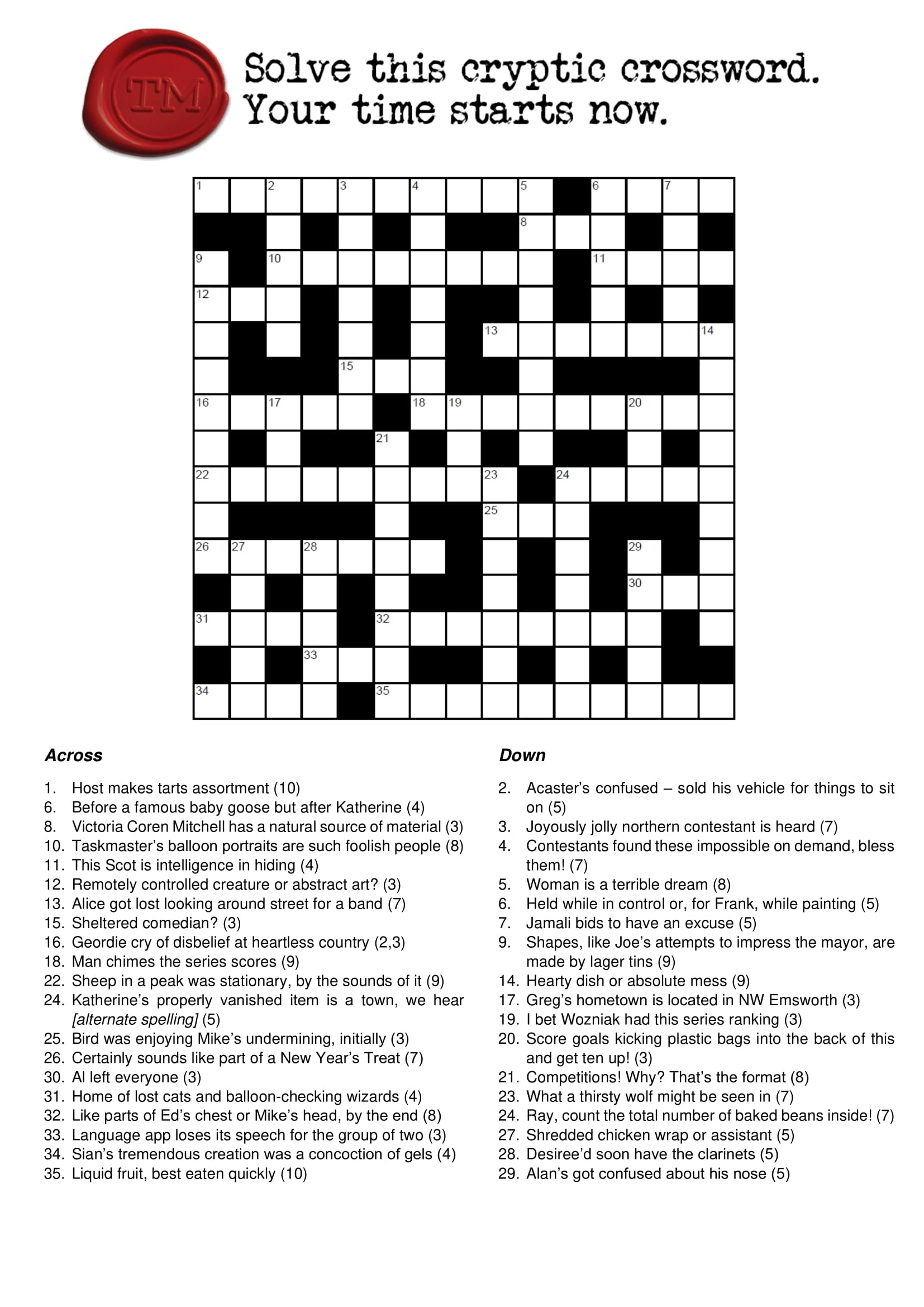 Printable Crossword Puzzles For Adults With Answers