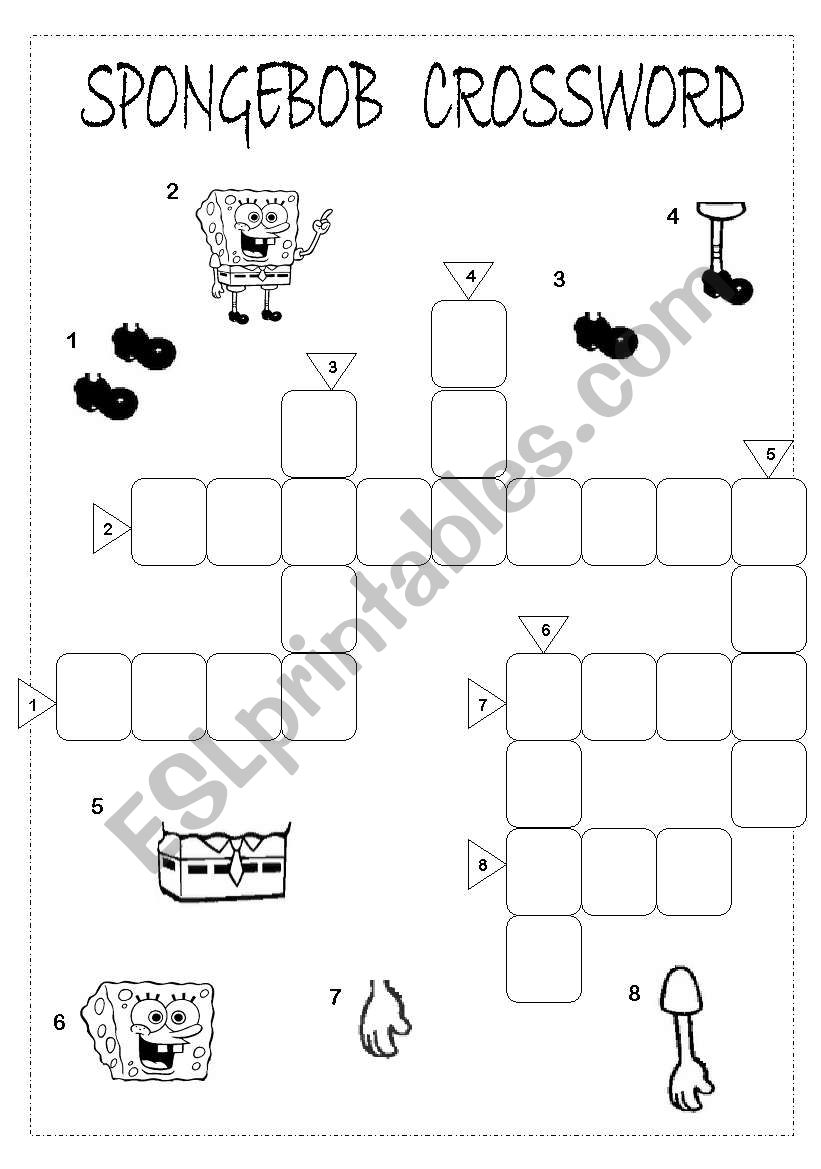 Spongebob Crossword ESL Worksheet By Chiversac