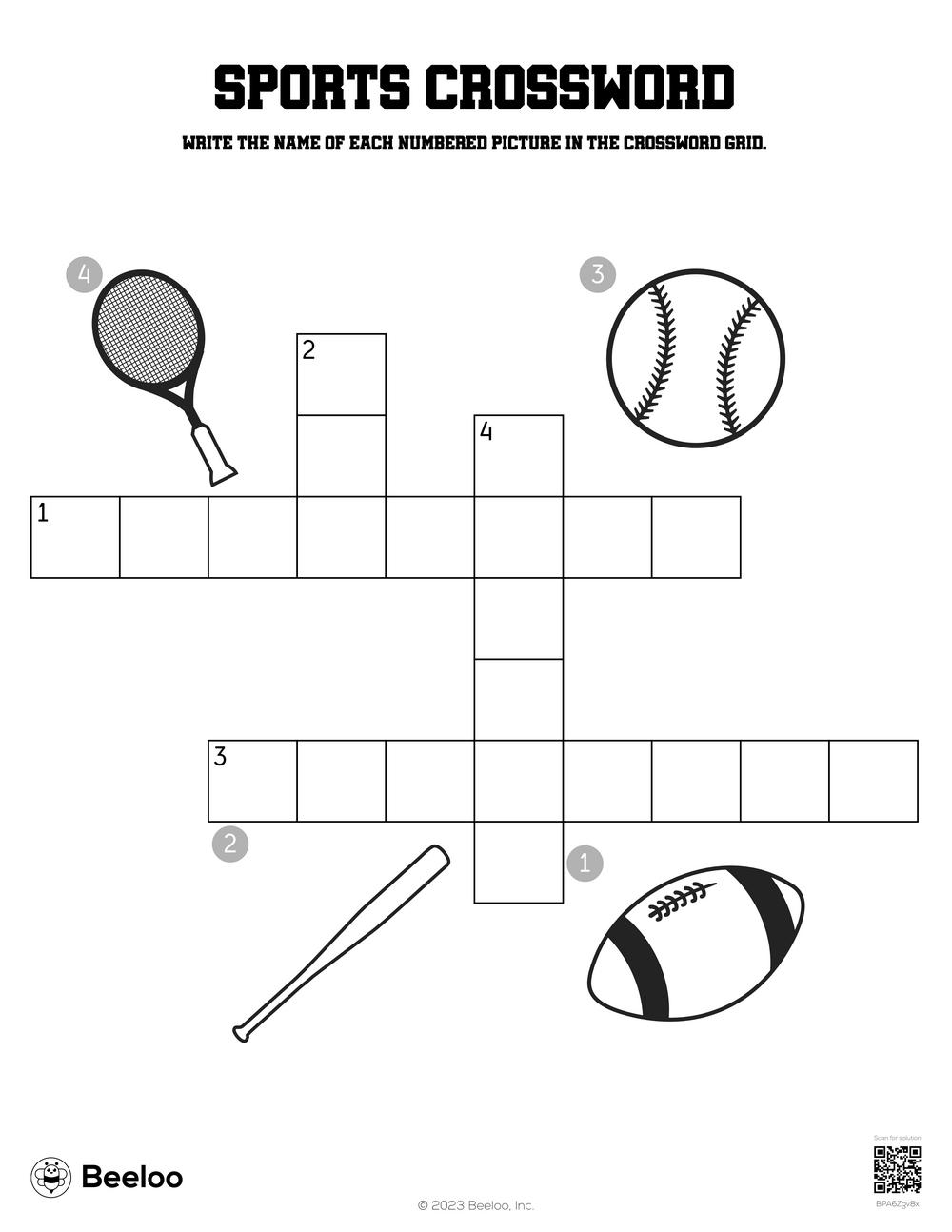 Sports Crossword Beeloo Printable Crafts And Activities For Kids Sports Crossword Beeloo Printable Crafts And Activities For Kids