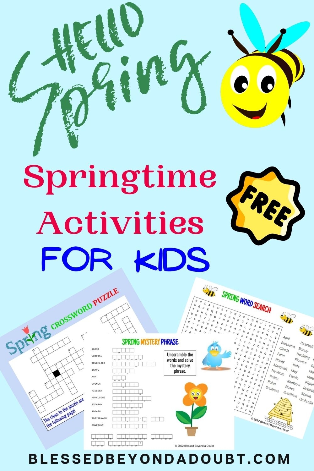 Spring Word Puzzles Coloring Pages For Kids Blessed Beyond A Doubt