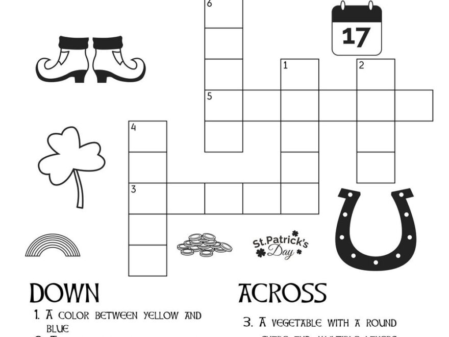 St Patrick s Day Crossword Puzzle Beeloo Printable Crafts And Activities For Kids