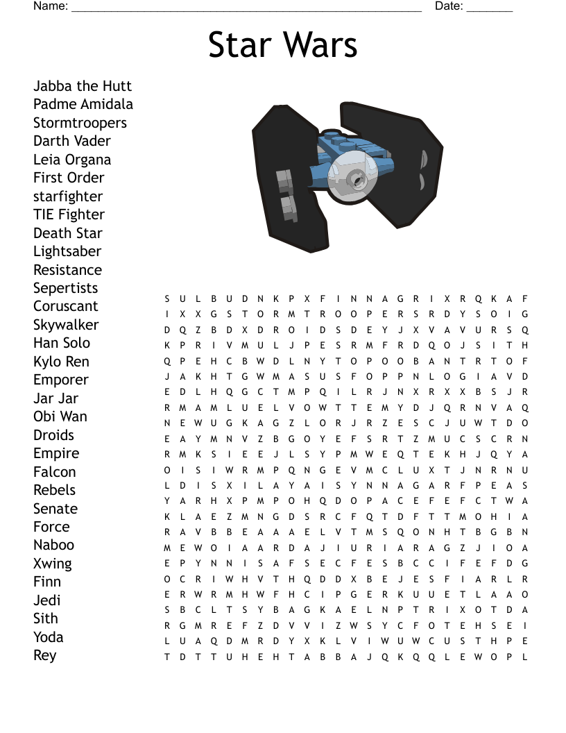 Star Wars Crossword WordMint