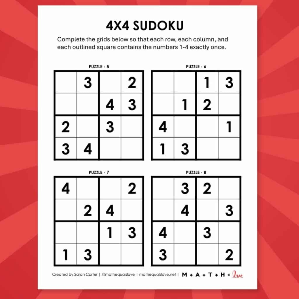 Sudoku 4x4 Puzzles Free Printable PDFs Sudoku 4x4 Puzzles Free Printable PDFs