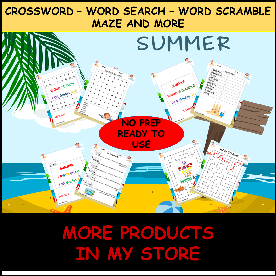 Summer Crossword Puzzle Free Printable End Of The Year Activities For Grades 3 6 Made By Teachers Summer Crossword Puzzle Free Printable End Of The Year Activities For Grades 3 6 Made By Teachers