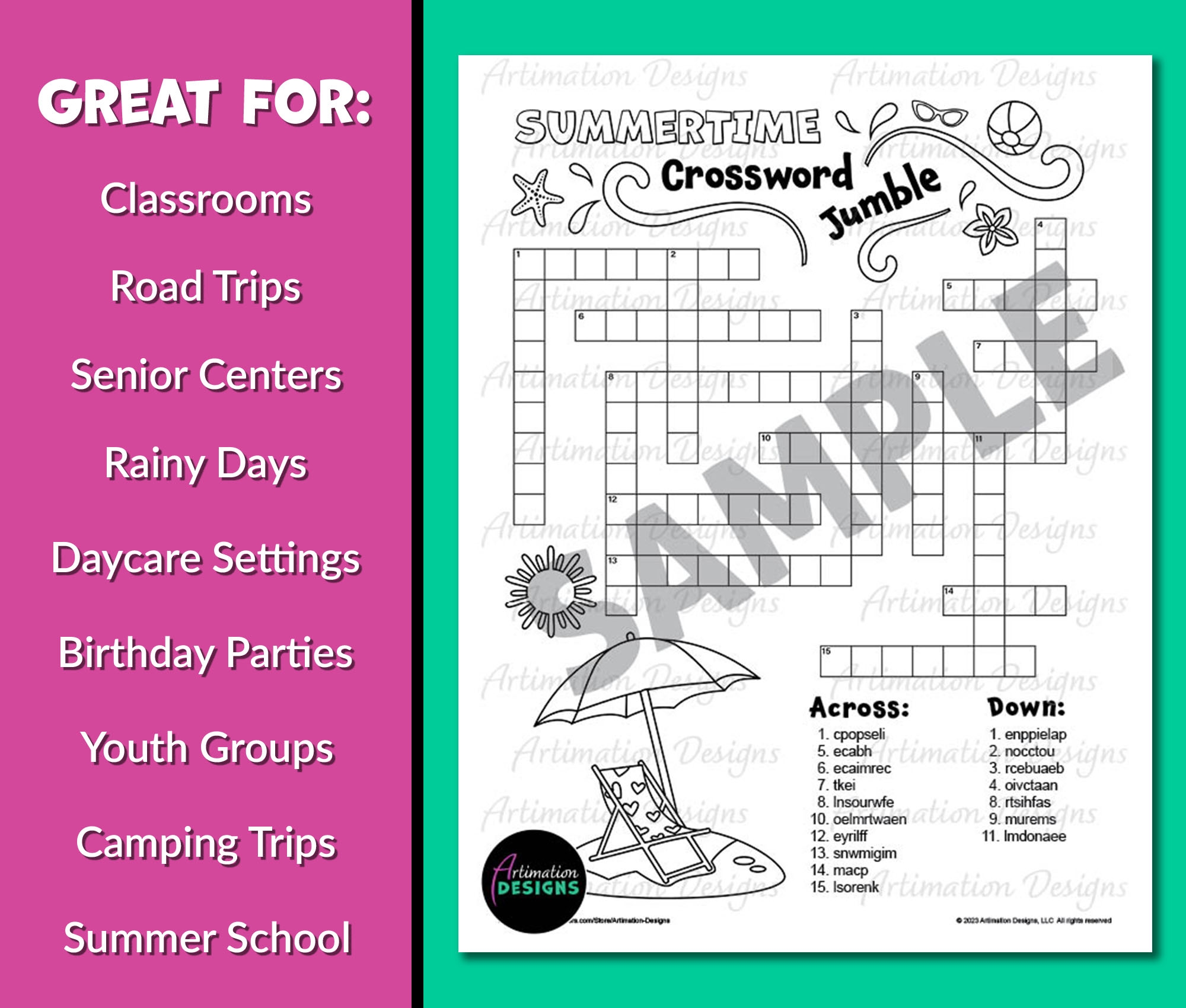 Printable Crossword Puzzles For 6th Graders