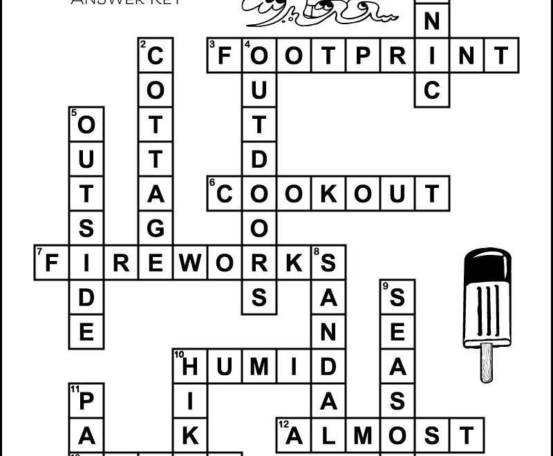 Summer Crossword Puzzles For Kids Tree Valley Academy