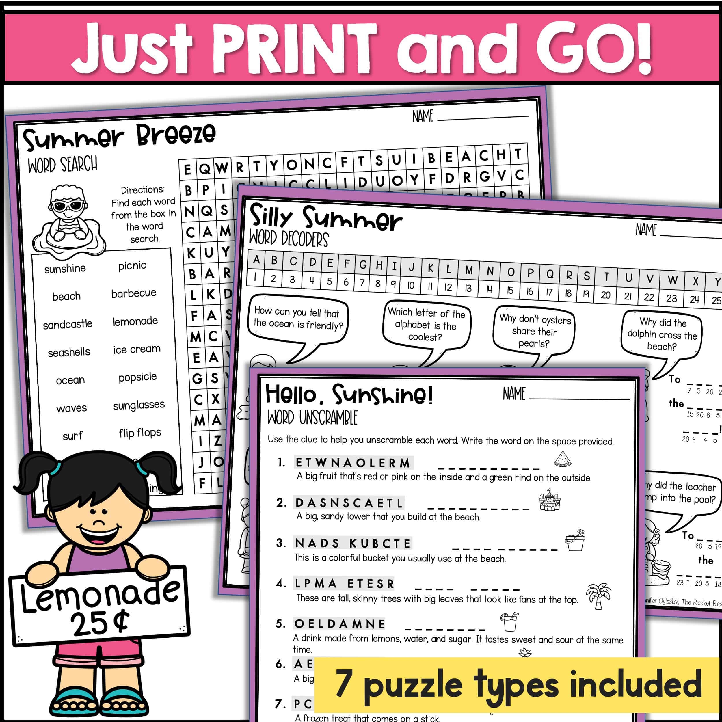 Summer Puzzles Packet Summer Crossword Puzzle Printable End Of Year Puzzles The Rocket Resource Summer Puzzles Packet Summer Crossword Puzzle Printable End Of Year Puzzles The Rocket Resource