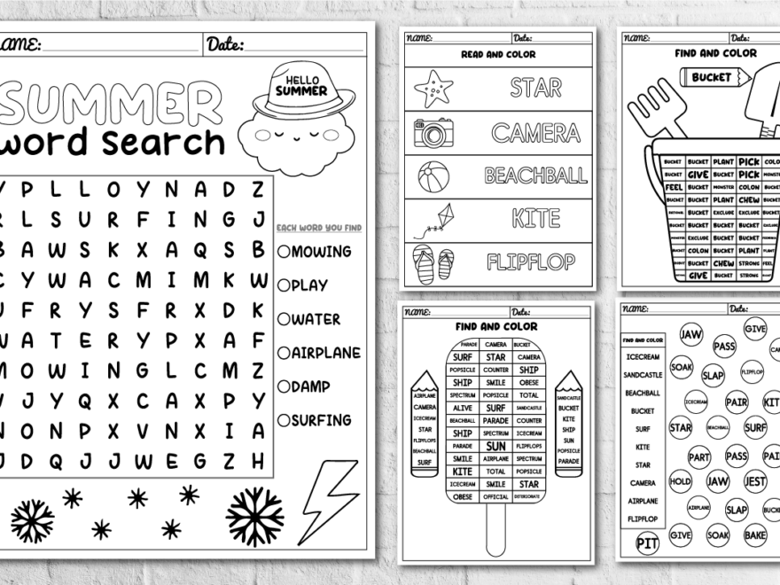 SUMMER Vocabulary Activities Word Search Crossword Word Scramble End Of The Year Puzzles Teaching Resources