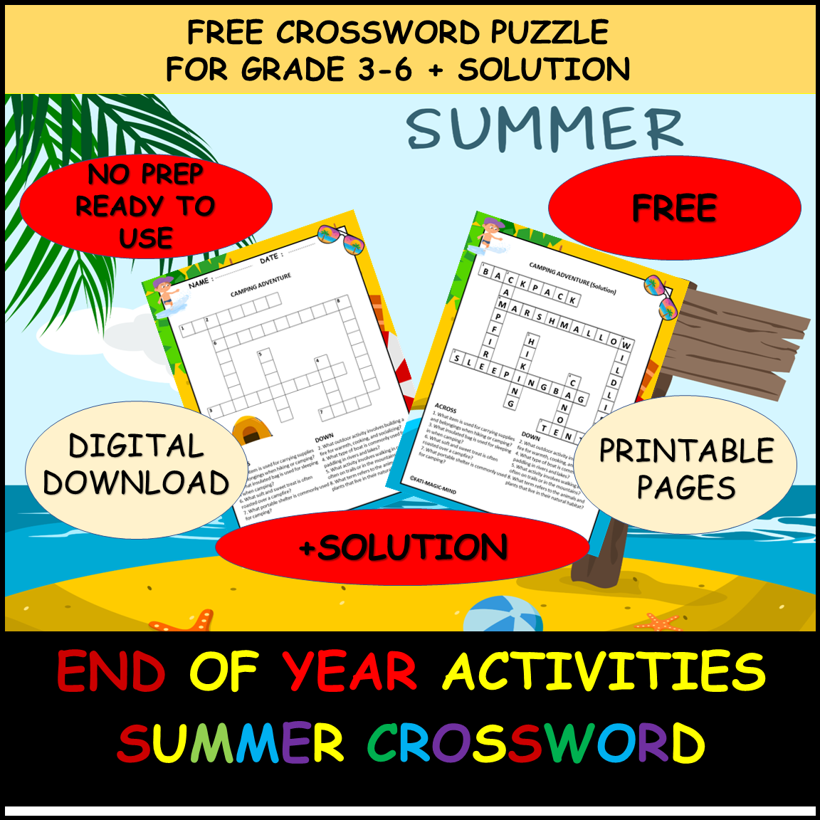 Crossword Puzzle 7th Grade Summer Free Printable Crossword Puzzle 7th Grade Summer Free Printable