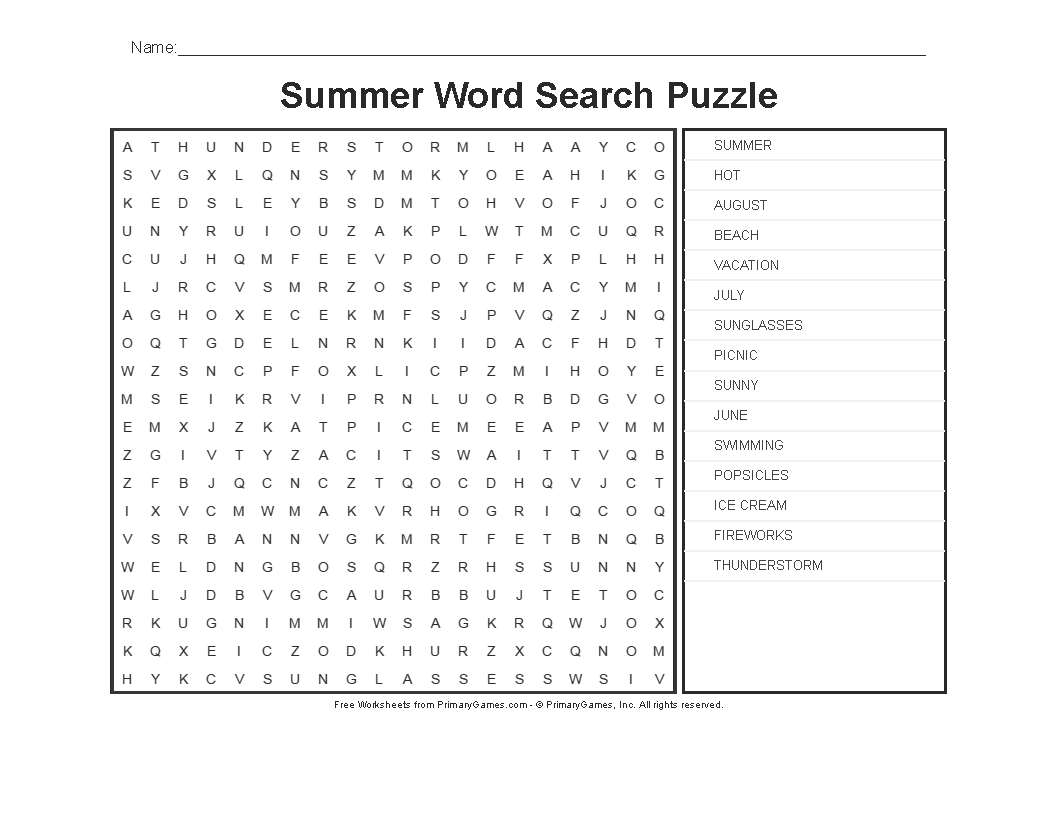 Summer Worksheets Summer Word Search Puzzle Free Online Games At PrimaryGames Summer Worksheets Summer Word Search Puzzle Free Online Games At PrimaryGames