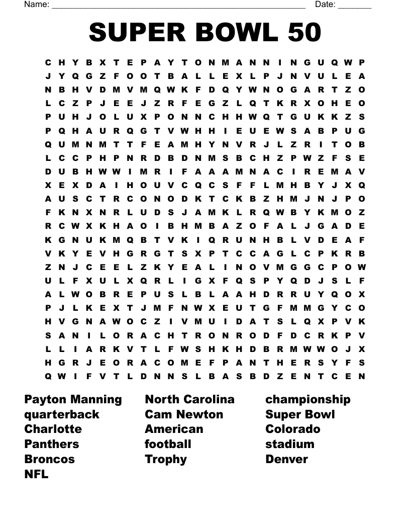Super Bowl Crossword Puzzle Printable Super Bowl Crossword Puzzle Printable