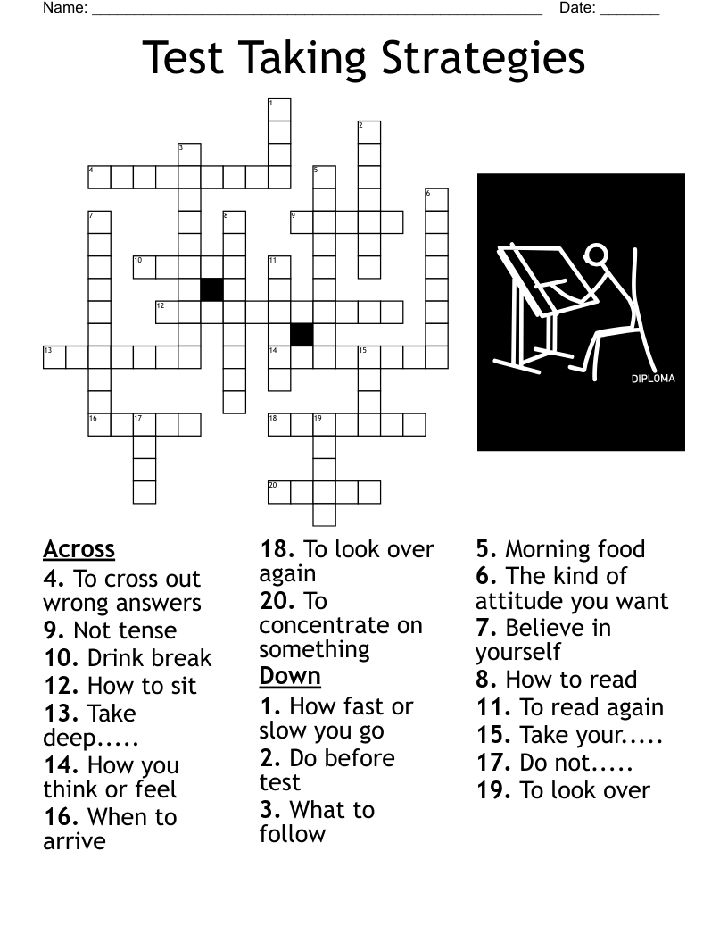 Test Taking Strategies Crossword WordMint
