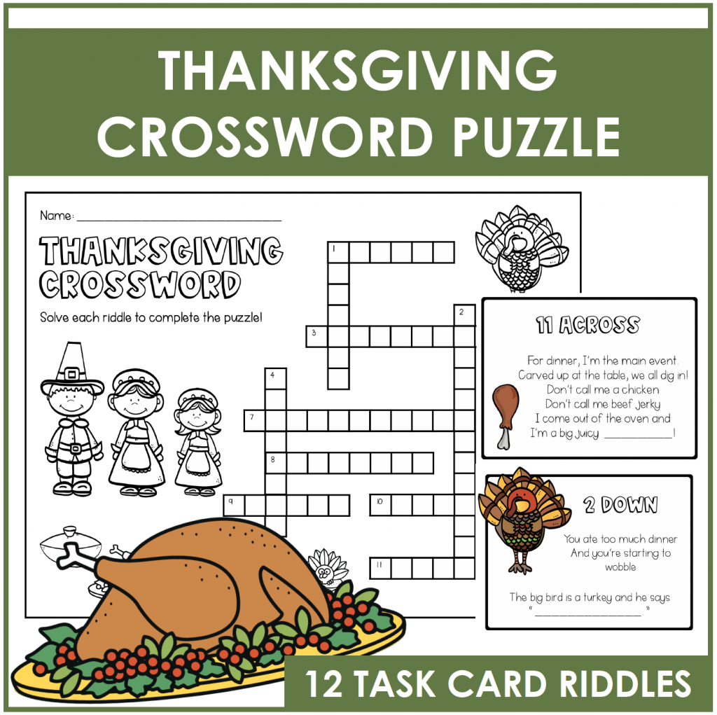 Thanksgiving Crossword Puzzle And Task Cards Markers Minions Thanksgiving Crossword Puzzle And Task Cards Markers Minions