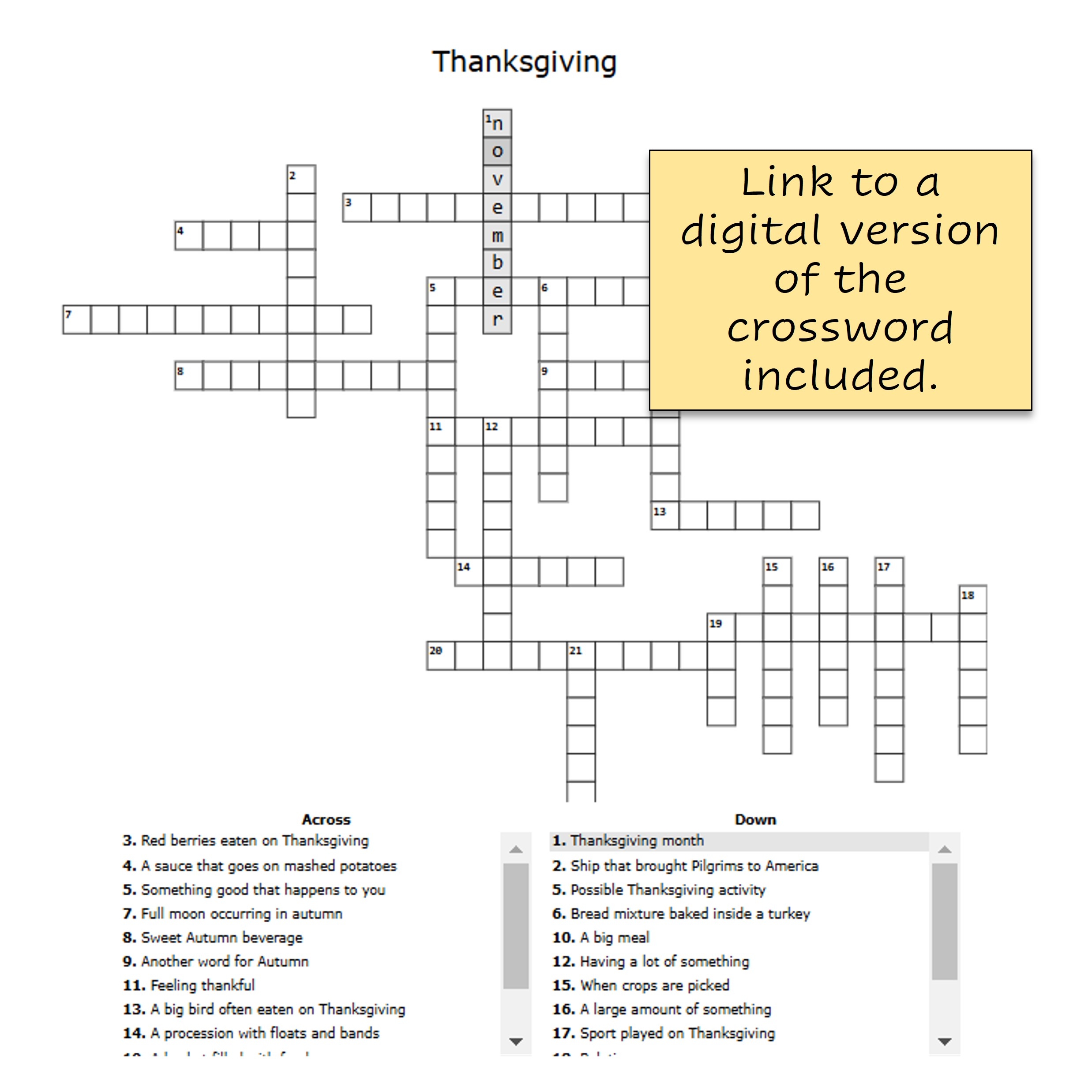 Grade 5 Esl Crossword Puzzles Printable