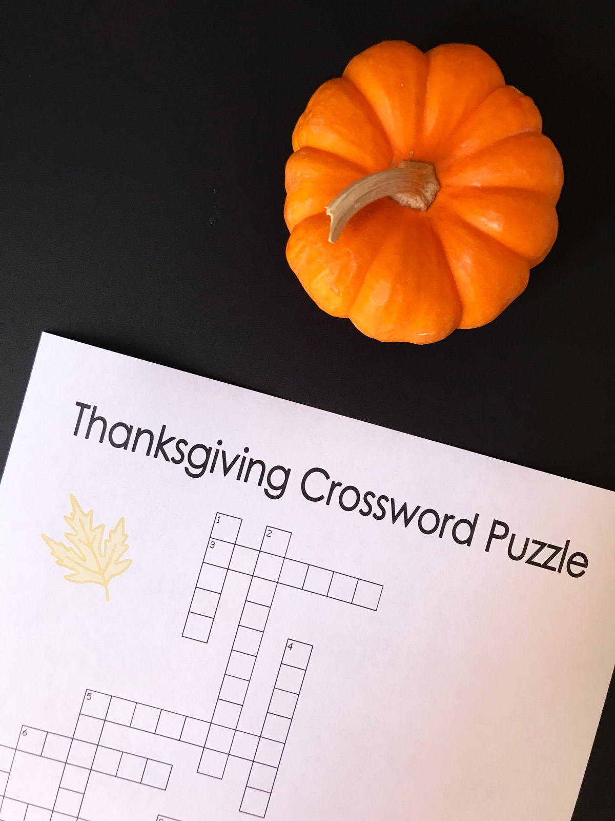 Printable Thanksgiving Crossword Puzzle For Kids