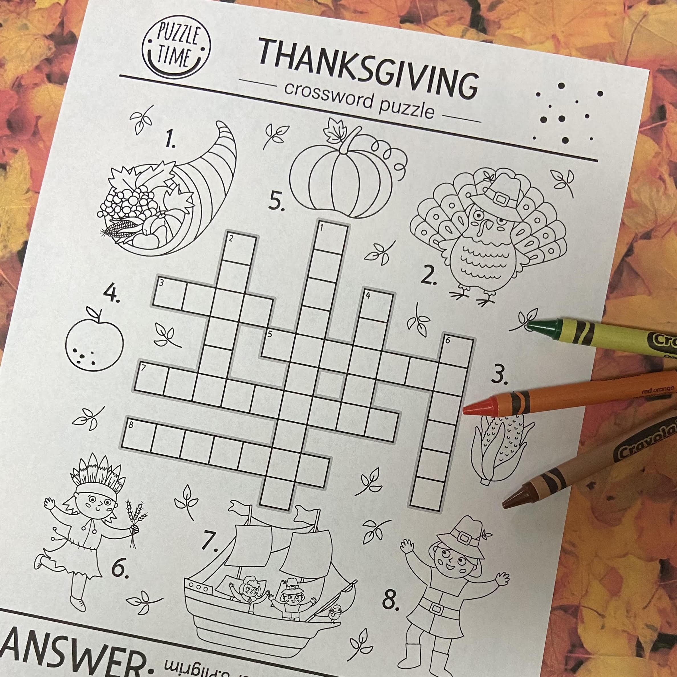 Thanksgiving Crossword Puzzle Thanksgiving Crossword Puzzle