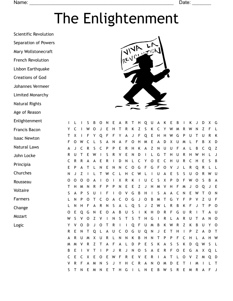 The Enlightenment Word Search WordMint The Enlightenment Word Search WordMint