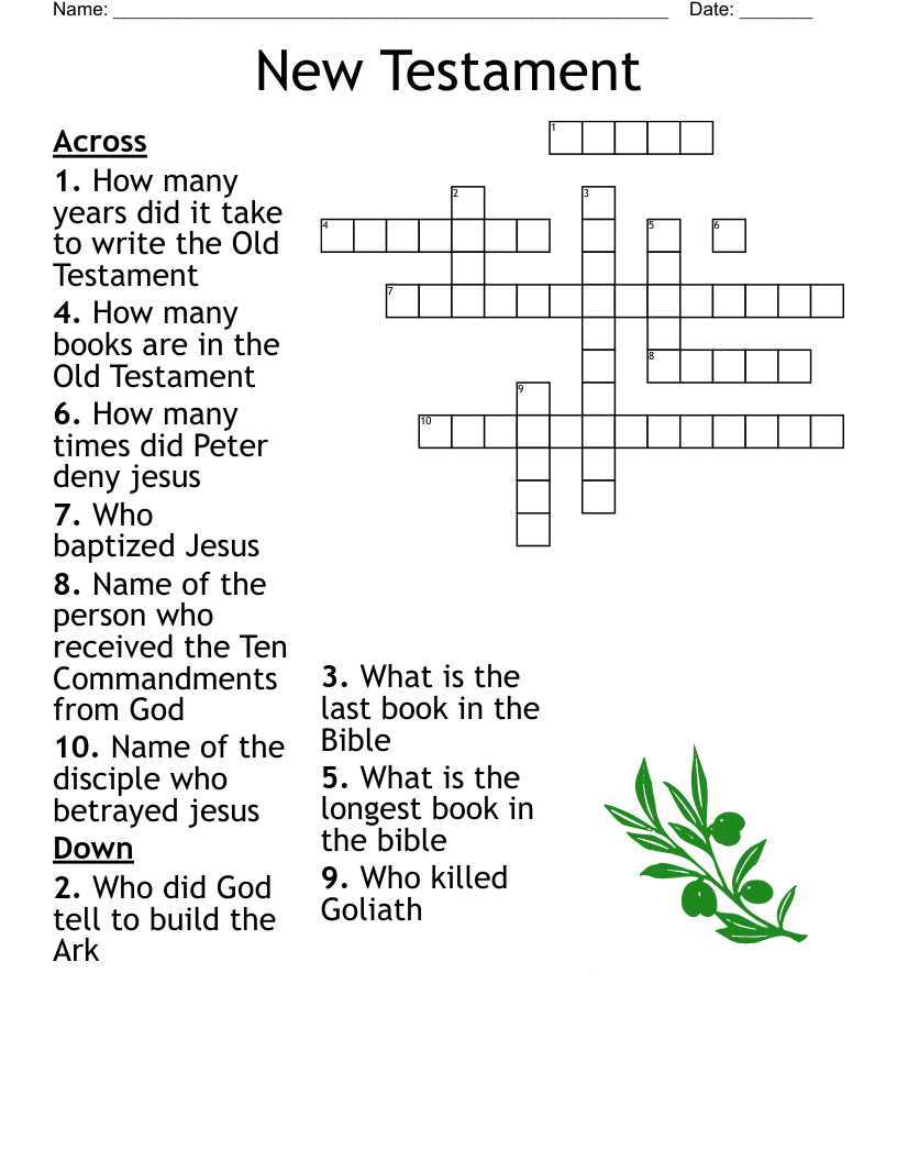 The Last Supper Crossword WordMint Worksheets Library