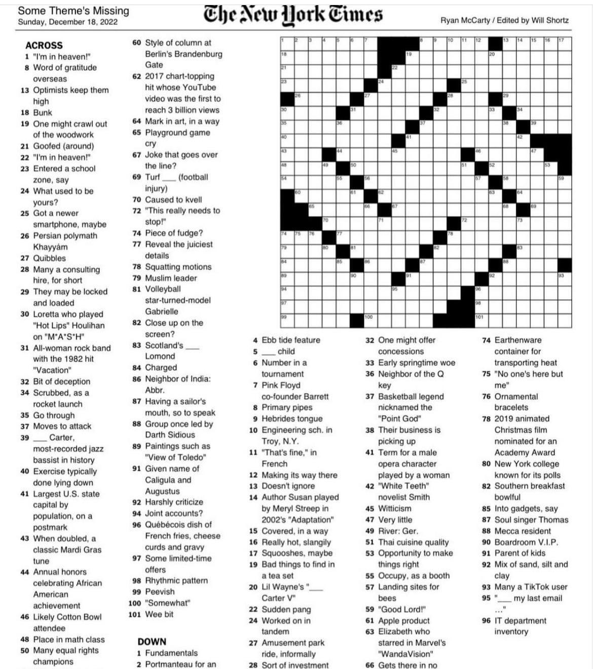 The NYTimes Crossword For Today The First Night Of Chanukah Formed A Swastika R Jewish