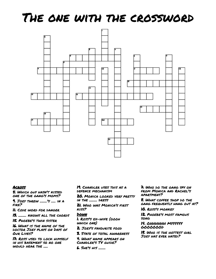 The One With The Crossword WordMint