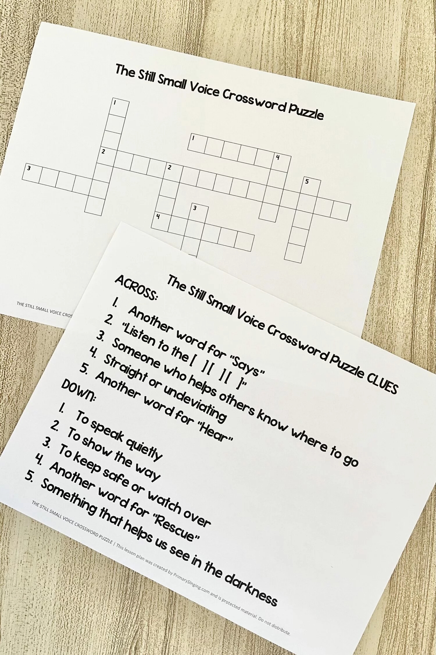 The Still Small Voice Crossword Puzzle Primary Singing The Still Small Voice Crossword Puzzle Primary Singing