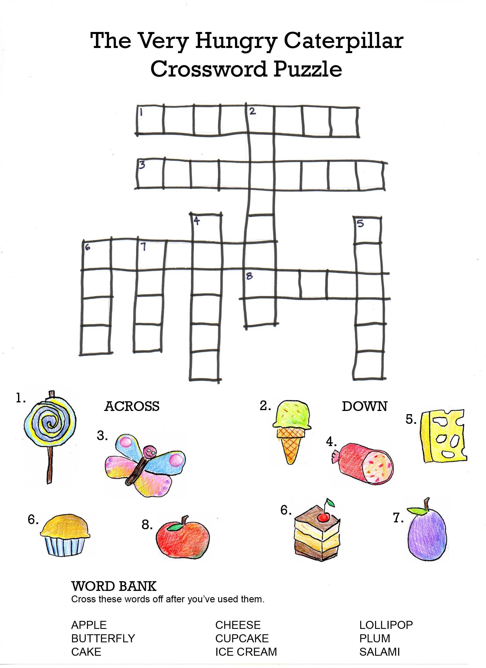 The Very Hungry Caterpillar Crossword ARTiculation360