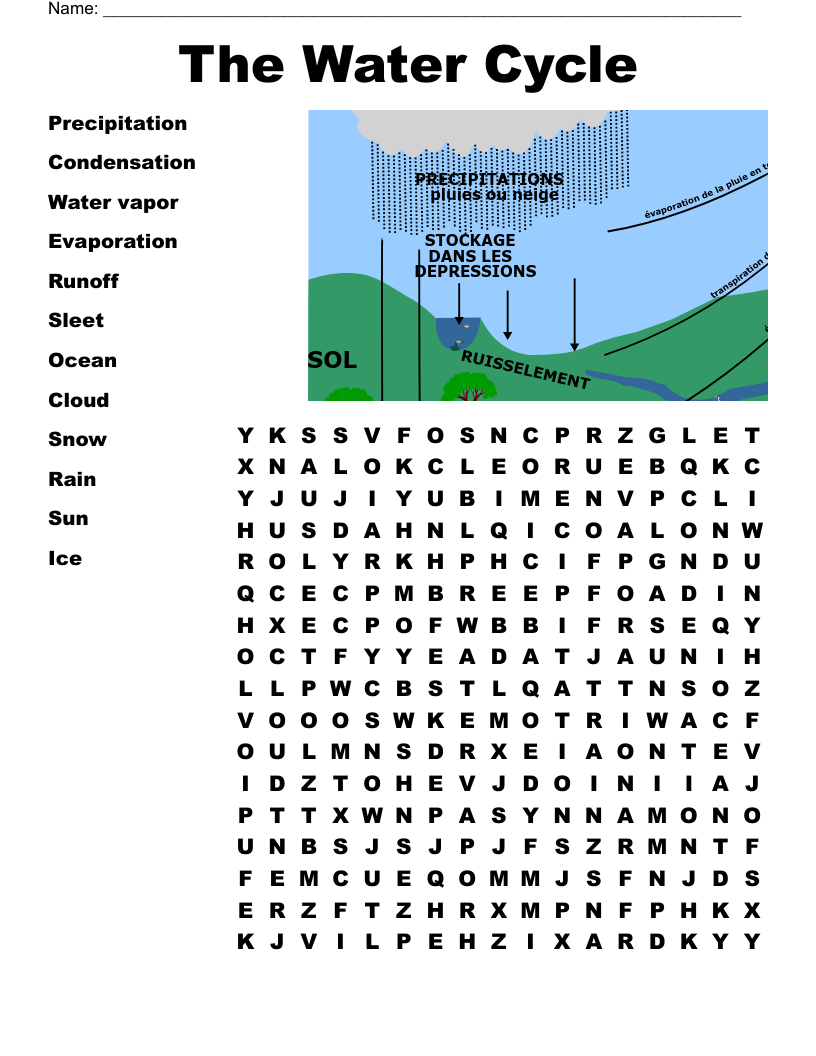 The Water Cycle Crossword WordMint